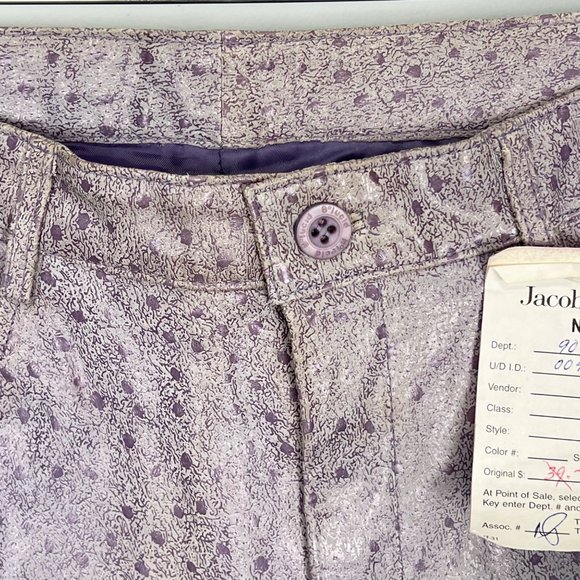 Vintage B Lucid Leather Pants Purple Speckled Print High Waist size 9 Junior - Picture 4 of 13